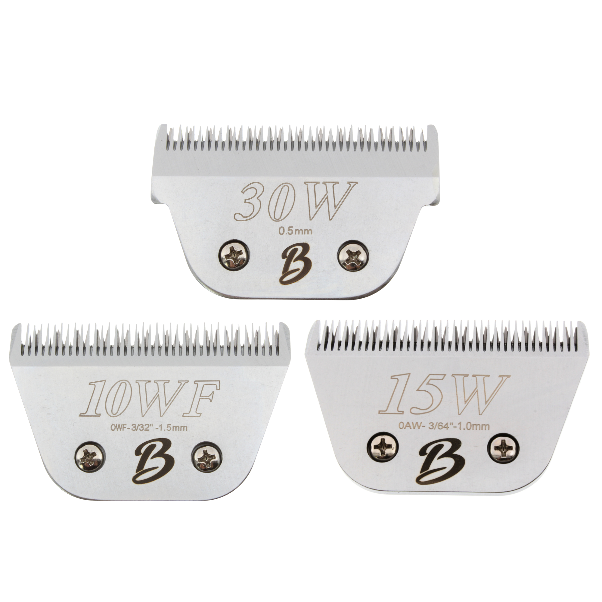 Bucchelli A Series #30W ,#10WF ,#15 Wide Clipper Blade Bundle