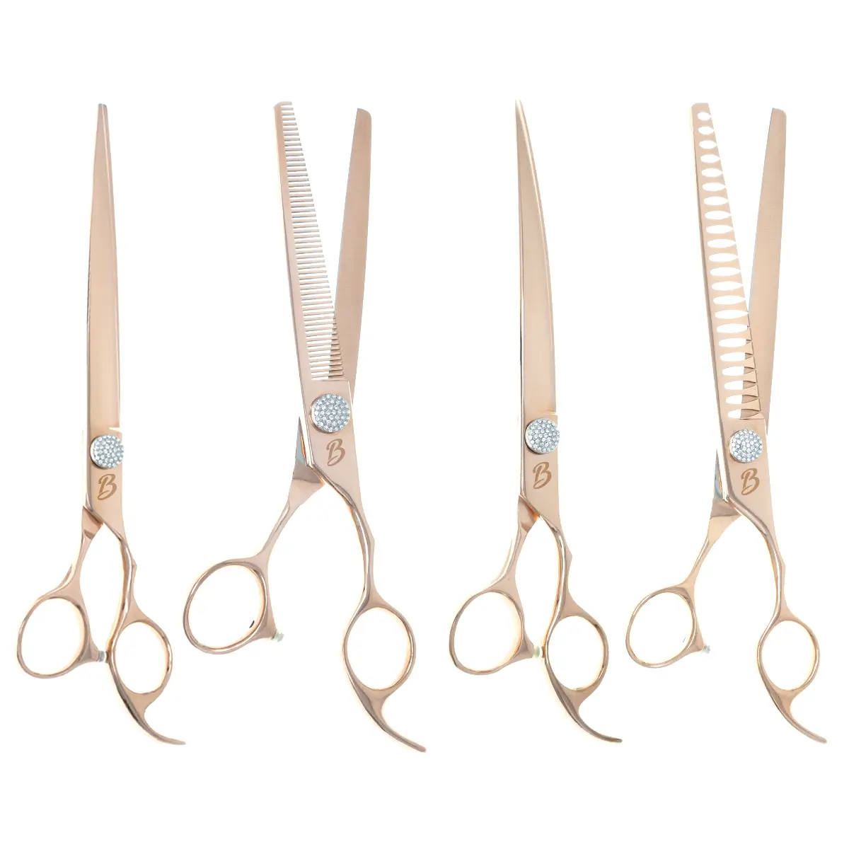 Big Dog 8" 4pc Rose Gold Cobalt Grooming Set