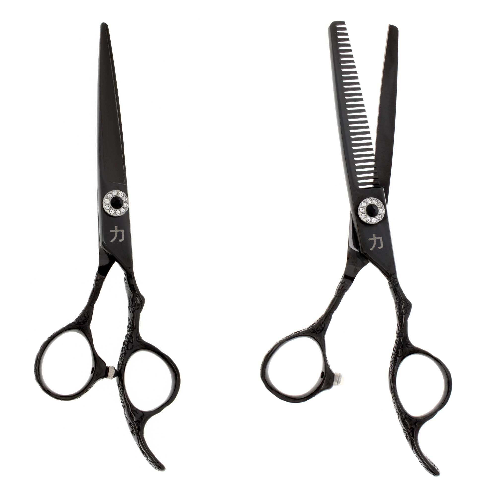 Bello Black Titanium Rose Garden Engraved 2 Pc Shear Set