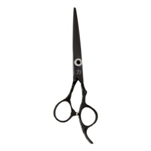 Bello Black Titanium Rose Garden Engraved Hair Cutting Scissor