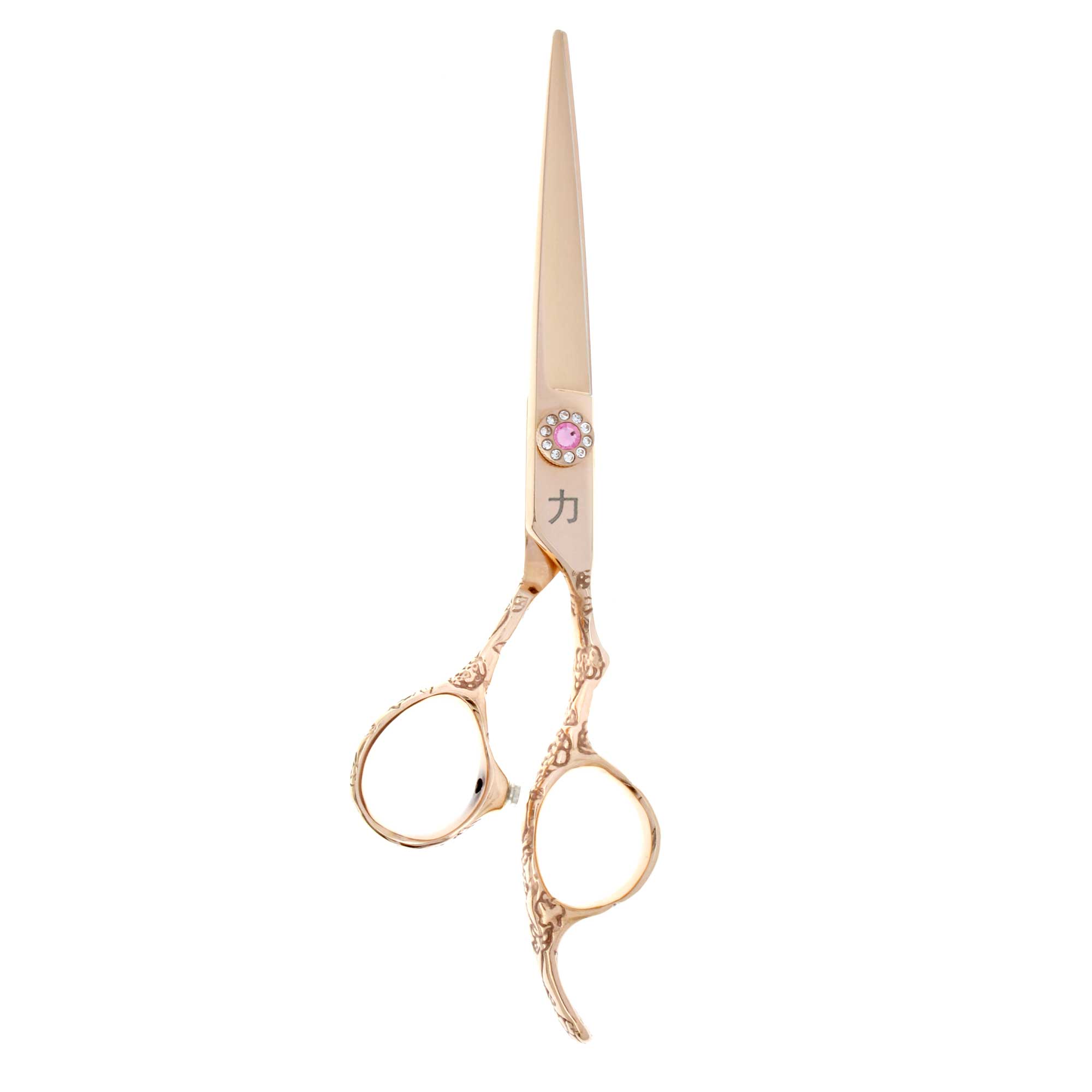 Bello Rose Garden Engraved Rose Gold Hair Cutting Scissor