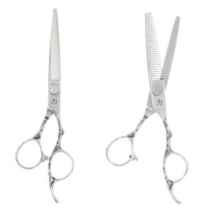 Bello Silver Rose Engraved Beauty Shear Set