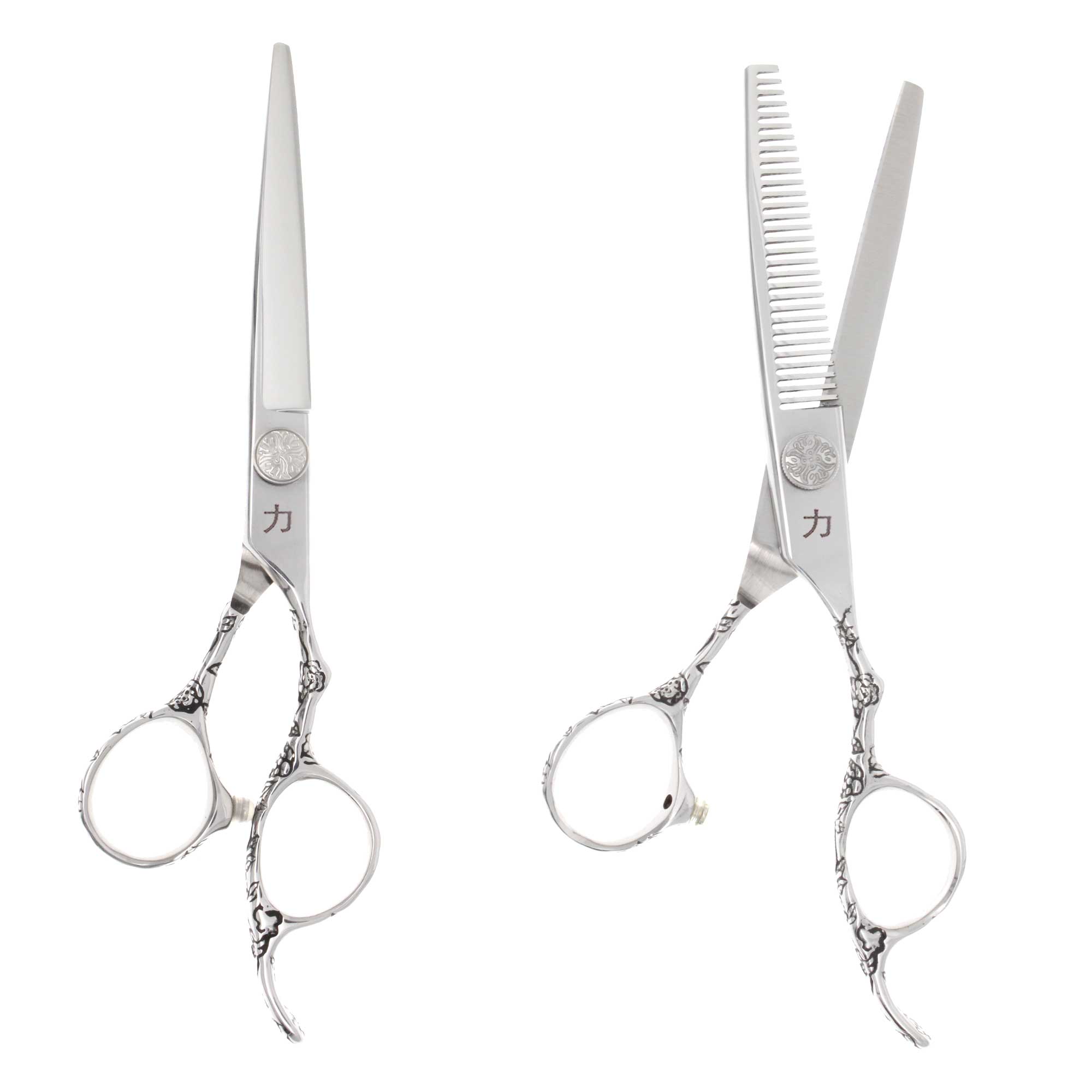 Bello Silver Rose Engraved Beauty Shear Set